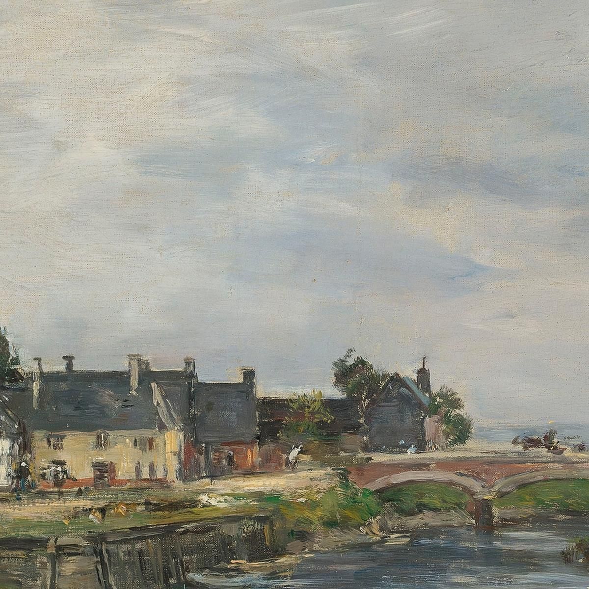 Touques The Old Port At Low Tide Eugène Boudin ebd146 canvas print
