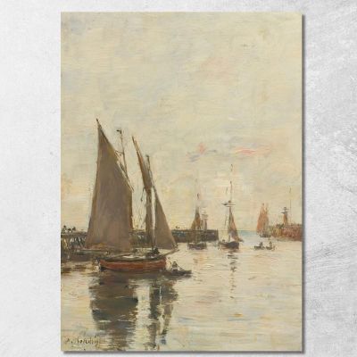 Trouville The Jetties High Tide Eugène Boudin ebd153 canvas print 