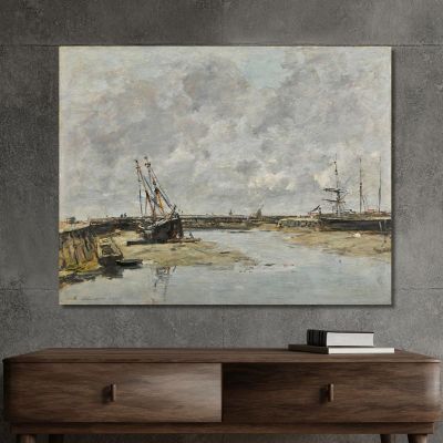 Trouville The Jetties Low Tide Eugène Boudin ebd160 canvas print 