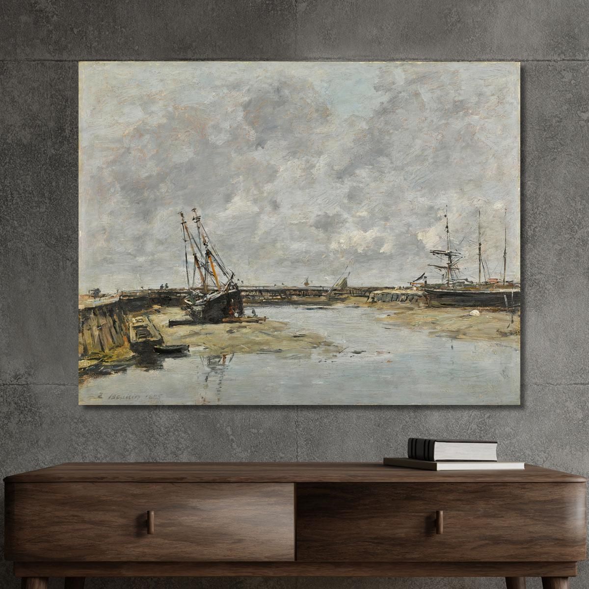 Trouville The Jetties Low Tide Eugène Boudin ebd160 canvas print 