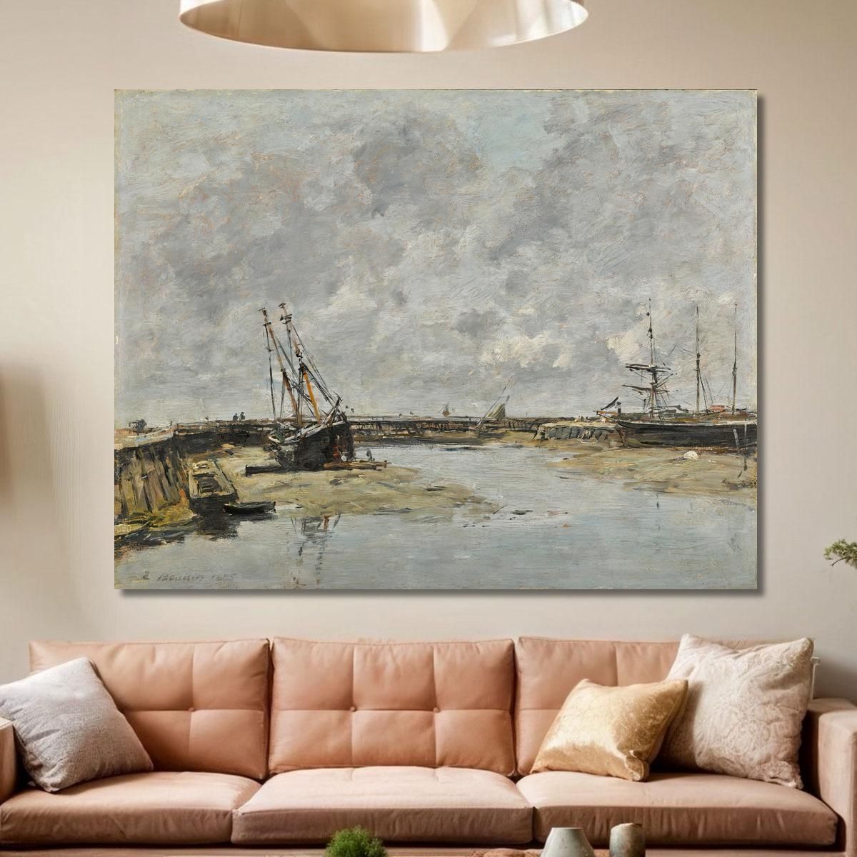 Trouville The Jetties Low Tide Eugène Boudin ebd160 canvas print 