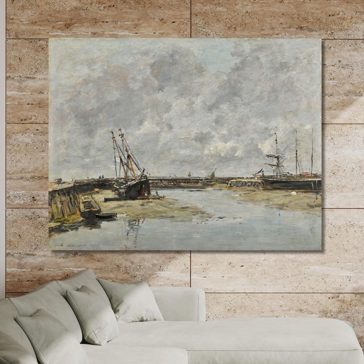 Trouville The Jetties Low Tide Eugène Boudin ebd160 canvas print 