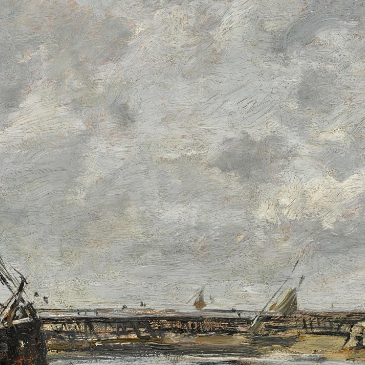 Trouville The Jetties Low Tide Eugène Boudin ebd160 canvas print