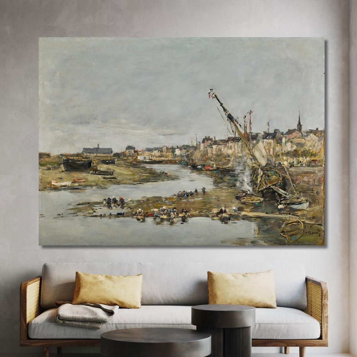 Trouville. The Port Eugène Boudin ebd162 canvas print 