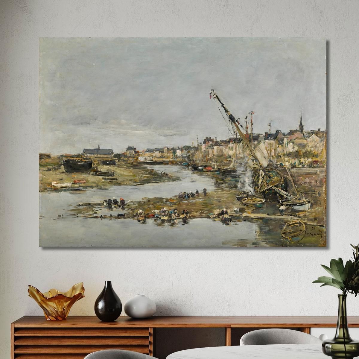 Trouville. The Port Eugène Boudin ebd162 canvas print 