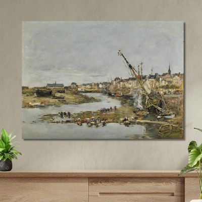 Trouville. The Port Eugène Boudin ebd162 canvas print 
