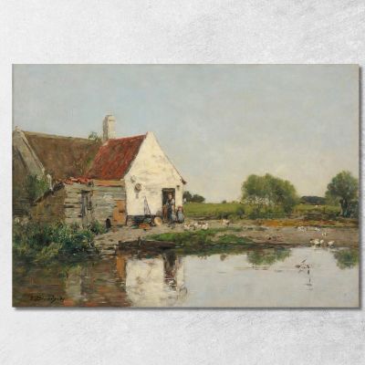 A Corner Of A Farm Near Dunkirk Eugène Boudin ebd163 canvas print 