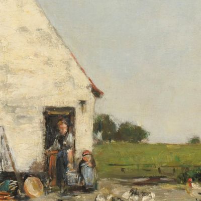 A Corner Of A Farm Near Dunkirk Eugène Boudin ebd163 canvas print