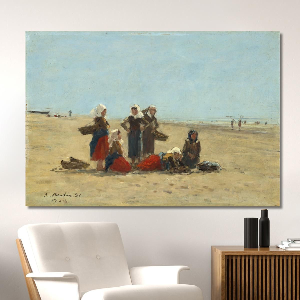Women On The Beach At Berck Eugène Boudin ebd184 canvas print 