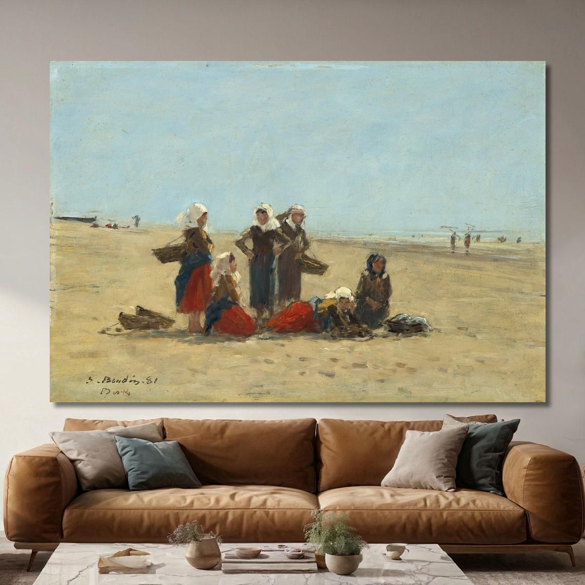 Women On The Beach At Berck Eugène Boudin ebd184 canvas print 