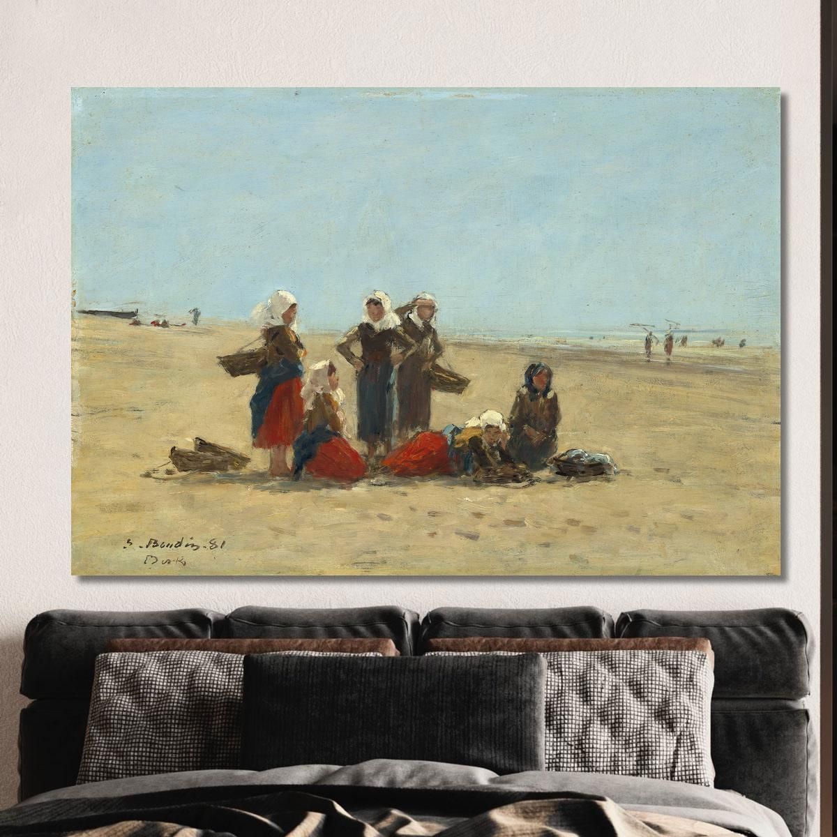Women On The Beach At Berck Eugène Boudin ebd184 canvas print 