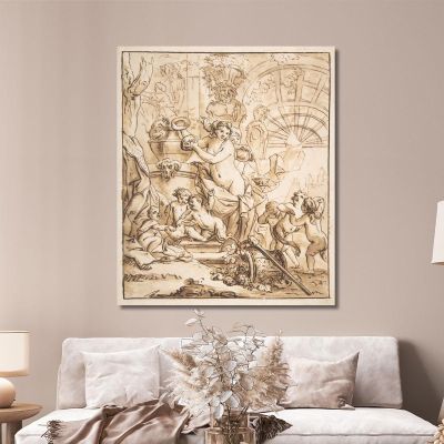 Bacchanalian Scene With Nymphs And Putti Gerard de Lairesse gdl7 canvas print 