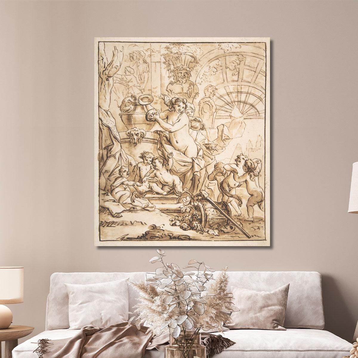 Bacchanalian Scene With Nymphs And Putti Gerard de Lairesse gdl7 canvas print 