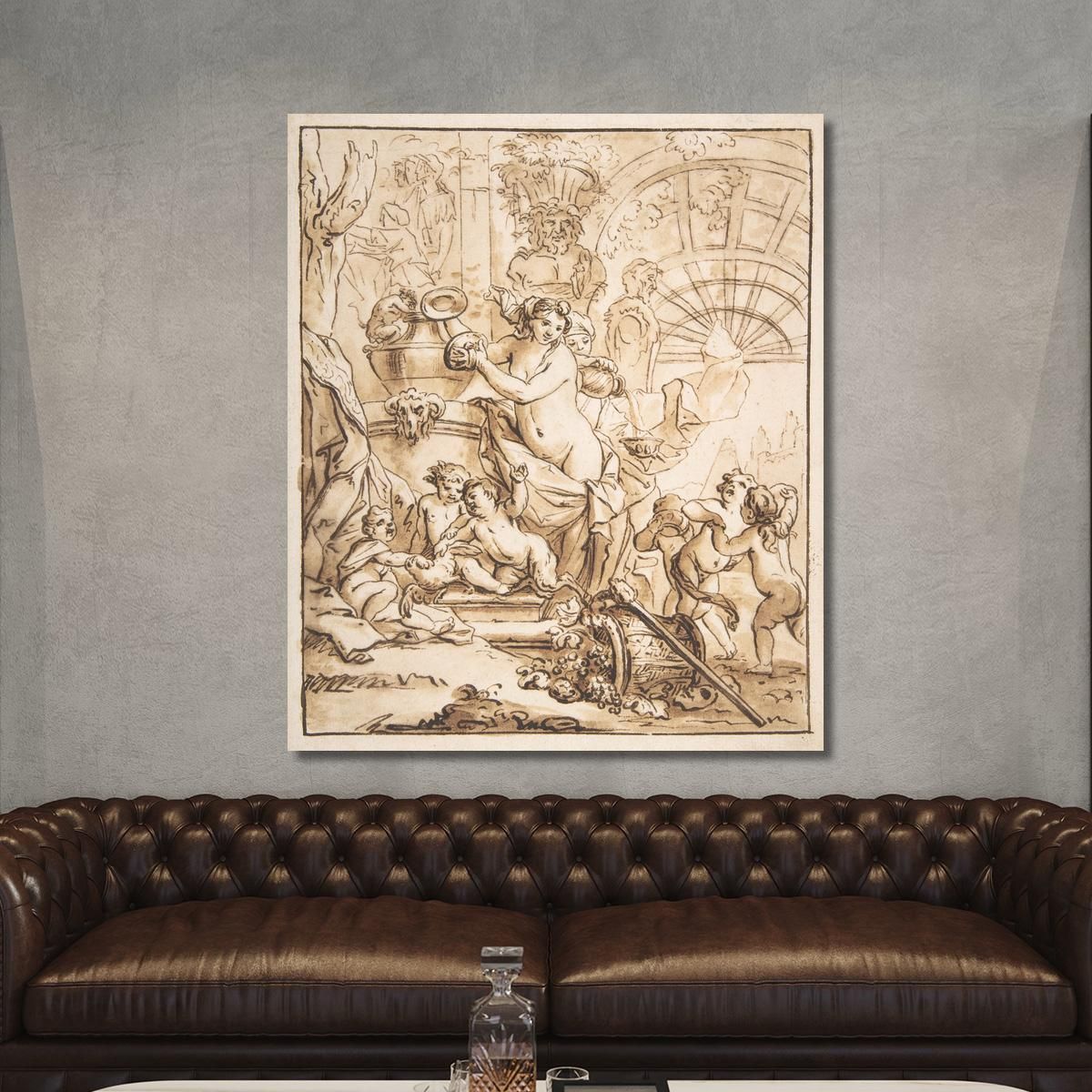 Bacchanalian Scene With Nymphs And Putti Gerard de Lairesse gdl7 canvas print 