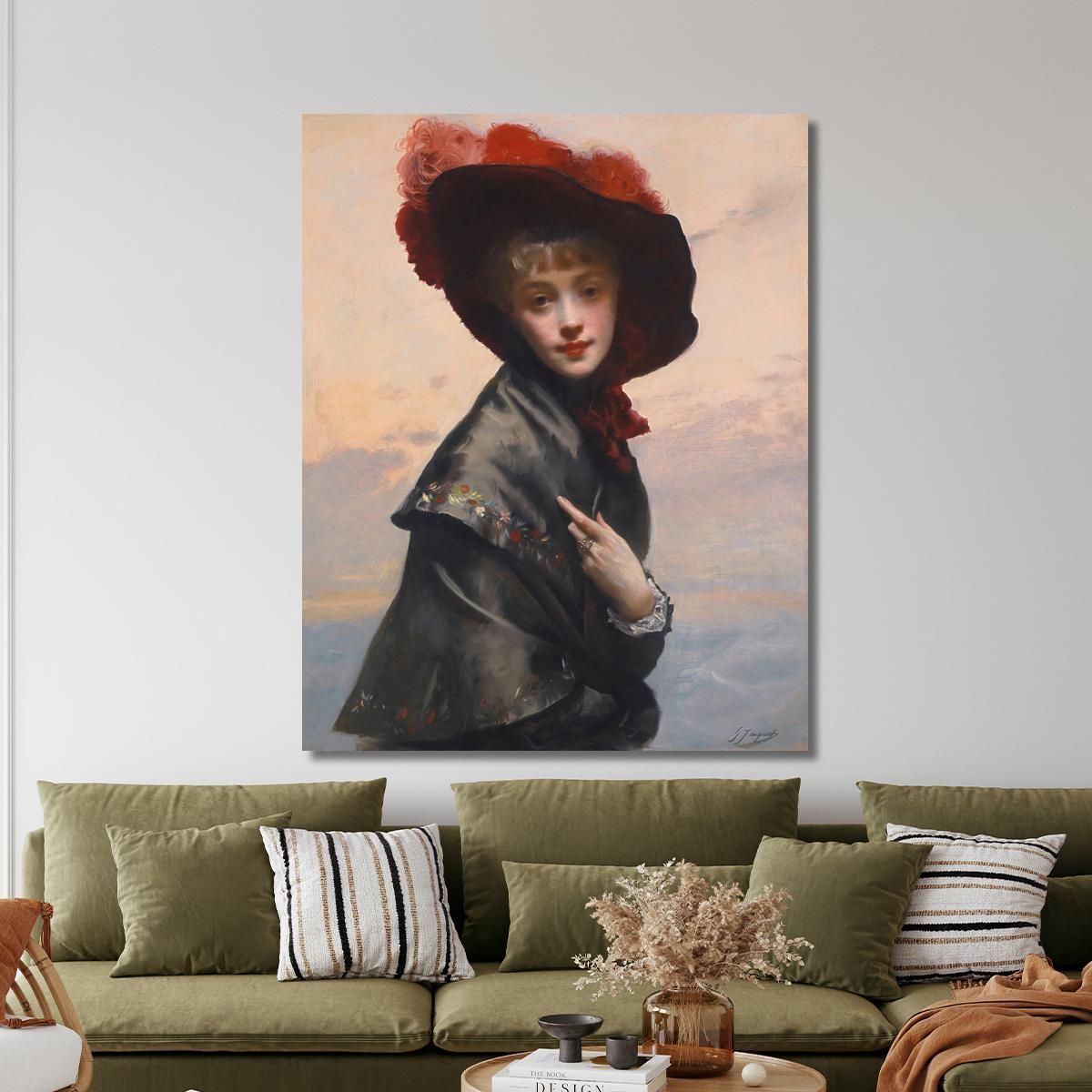 Dame Au Chapeau Gustave Jean Jacquet gjj9 canvas print 