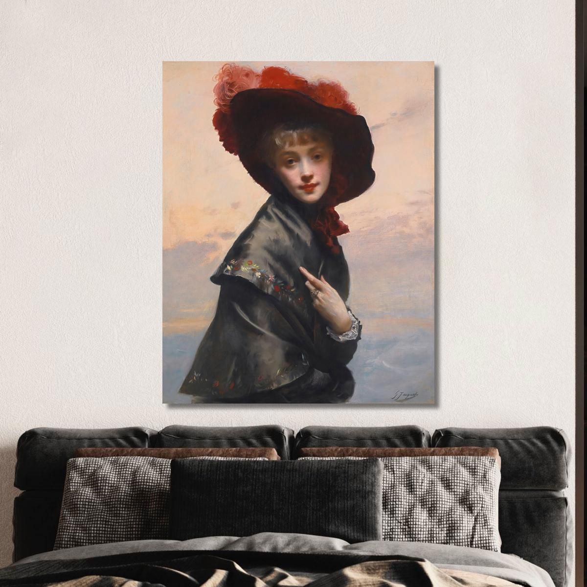 Dame Au Chapeau Gustave Jean Jacquet gjj9 canvas print 