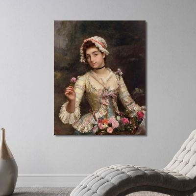La Bouquetiere Gustave Jean Jacquet gjj13 canvas print 