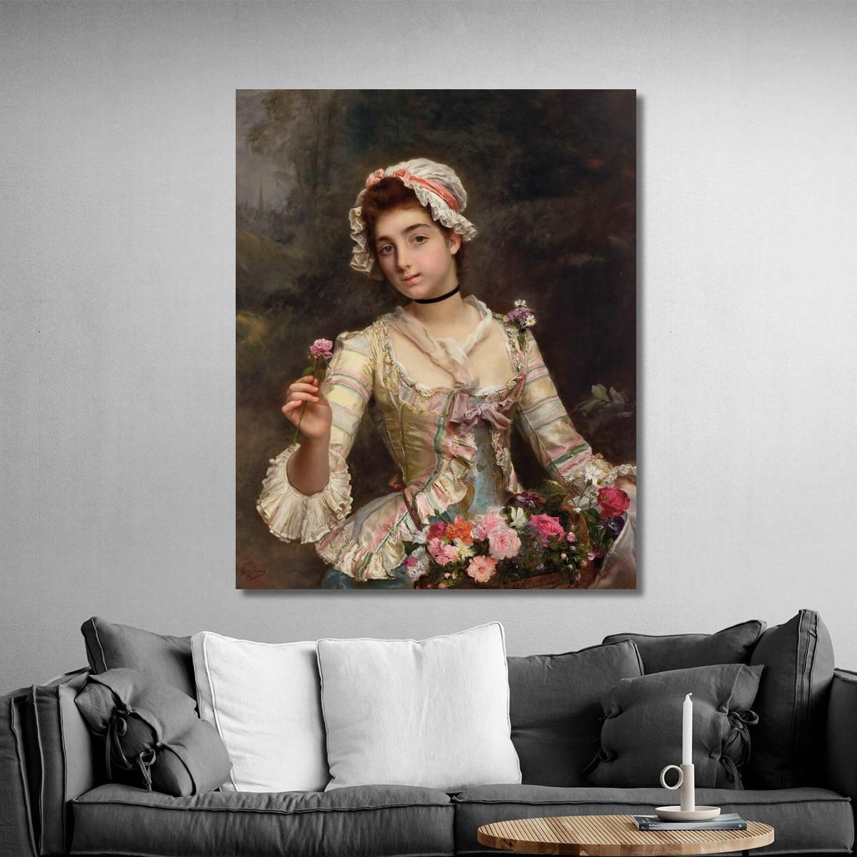 La Bouquetiere Gustave Jean Jacquet gjj13 canvas print 