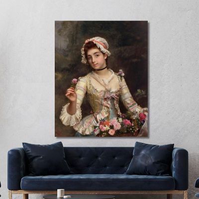 La Bouquetiere Gustave Jean Jacquet gjj13 canvas print 