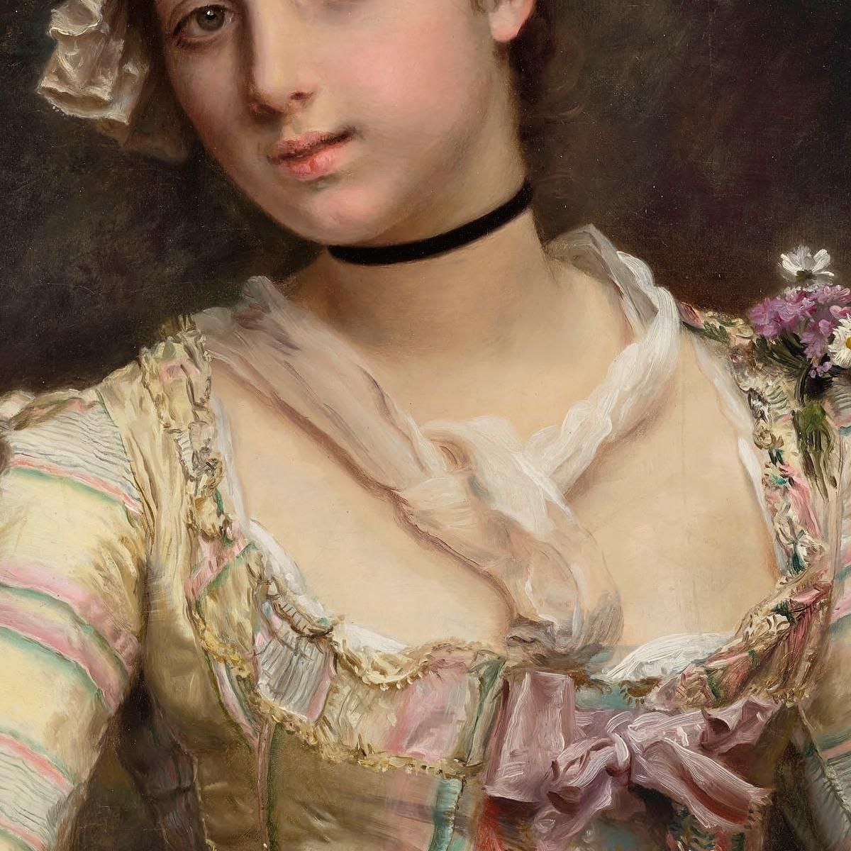 La Bouquetiere Gustave Jean Jacquet gjj13 canvas print