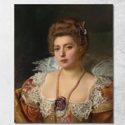 Portrait D'Une Femme Portant Des Perles Gustave Jean Jacquet gjj18 canvas print 