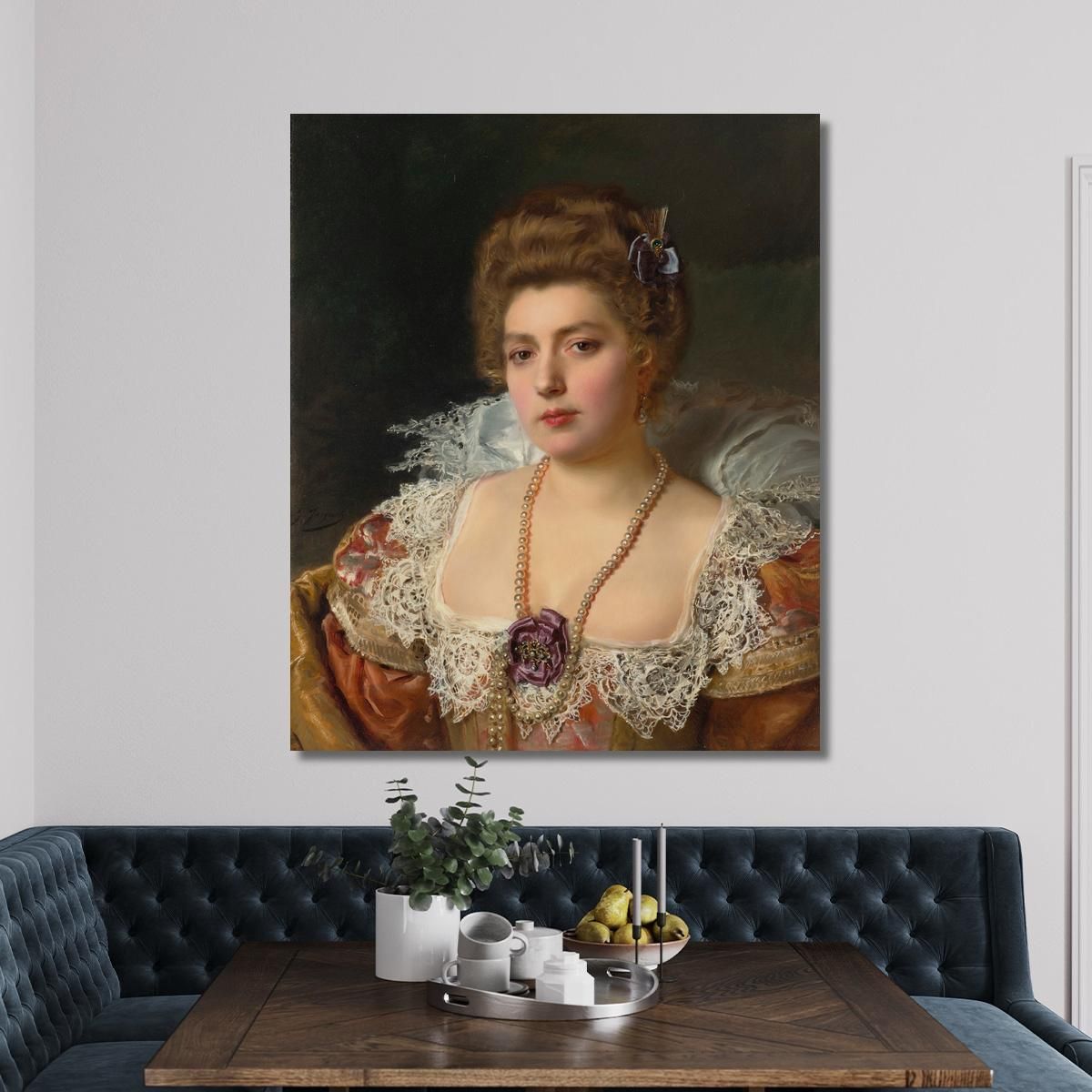 Portrait D'Une Femme Portant Des Perles Gustave Jean Jacquet gjj18 canvas print 