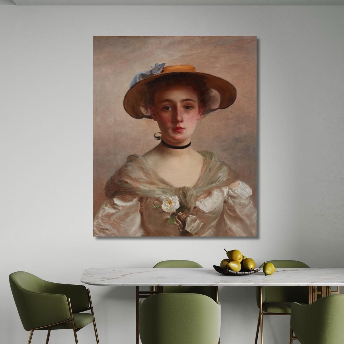 Portrait Of A Young Woman Gustave Jean Jacquet gjj19 canvas print 