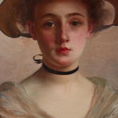 Portrait Of A Young Woman Gustave Jean Jacquet gjj19 canvas print