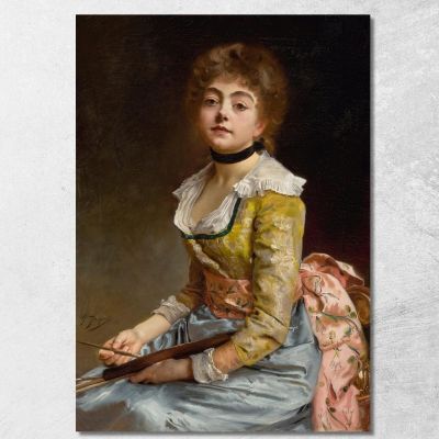 Portrait Of An Artist Gustave Jean Jacquet gjj20 canvas print 