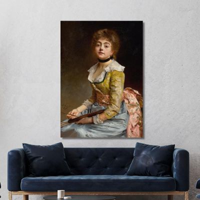 Portrait Of An Artist Gustave Jean Jacquet gjj20 canvas print 