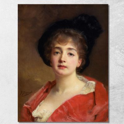 Woman In Red Gustave Jean Jacquet gjj26 canvas print 
