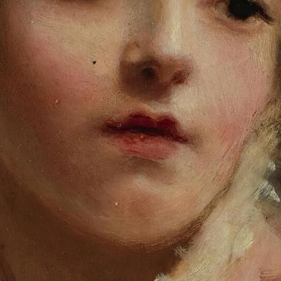 Young Woman In A Pink Dress Gustave Jean Jacquet gjj29 canvas print
