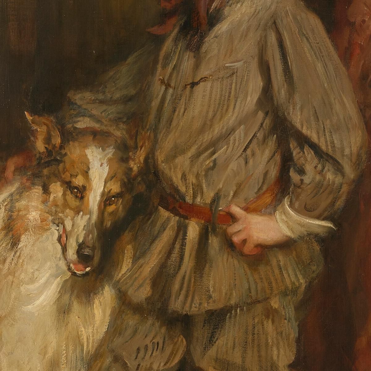 Meredith ('Bunny') Howland Pyne With His Dog Hector James Jebusa Shannon jjs13 canvas print