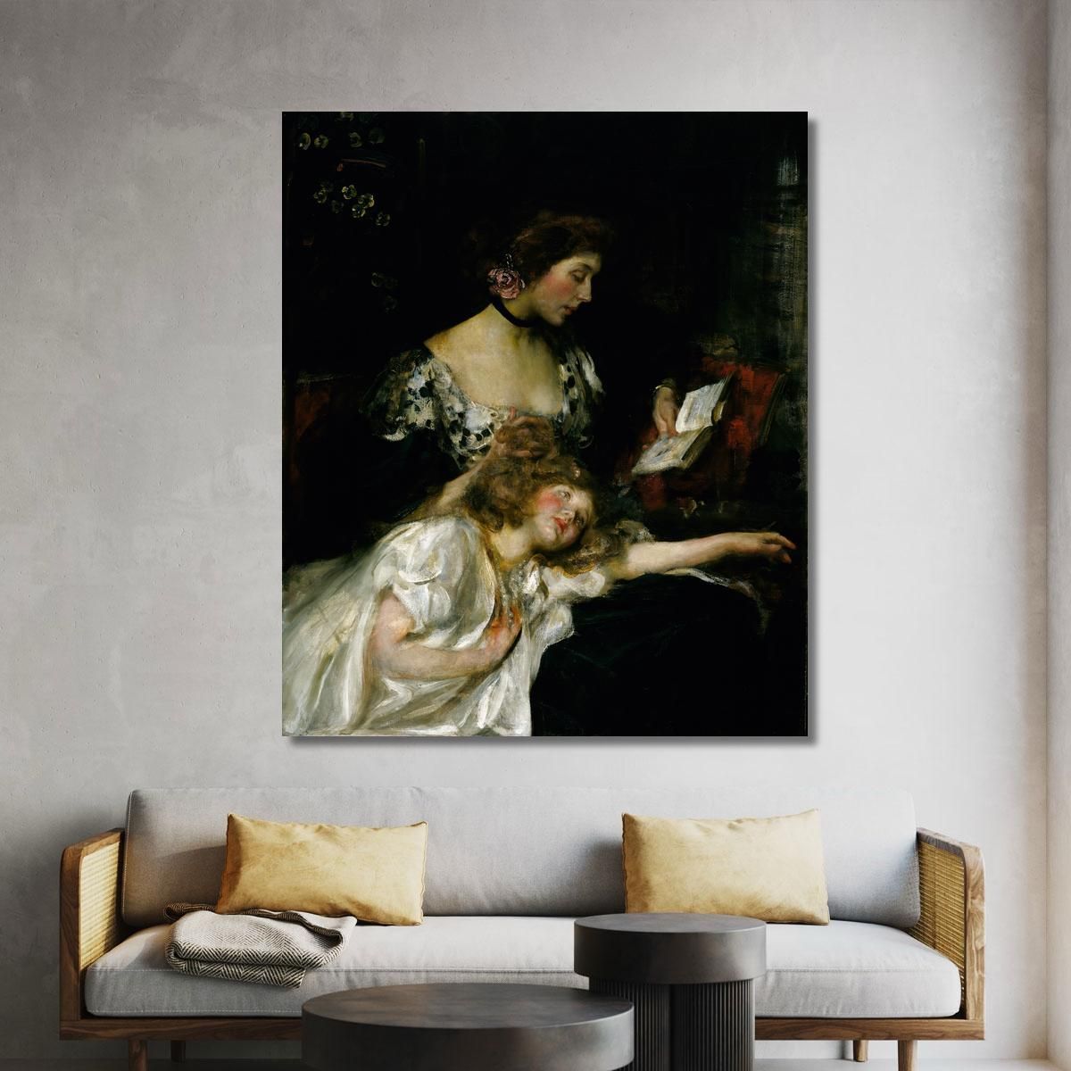 Mother And Child (Lady Shannon And Kitty) James Jebusa Shannon jjs15 canvas print 