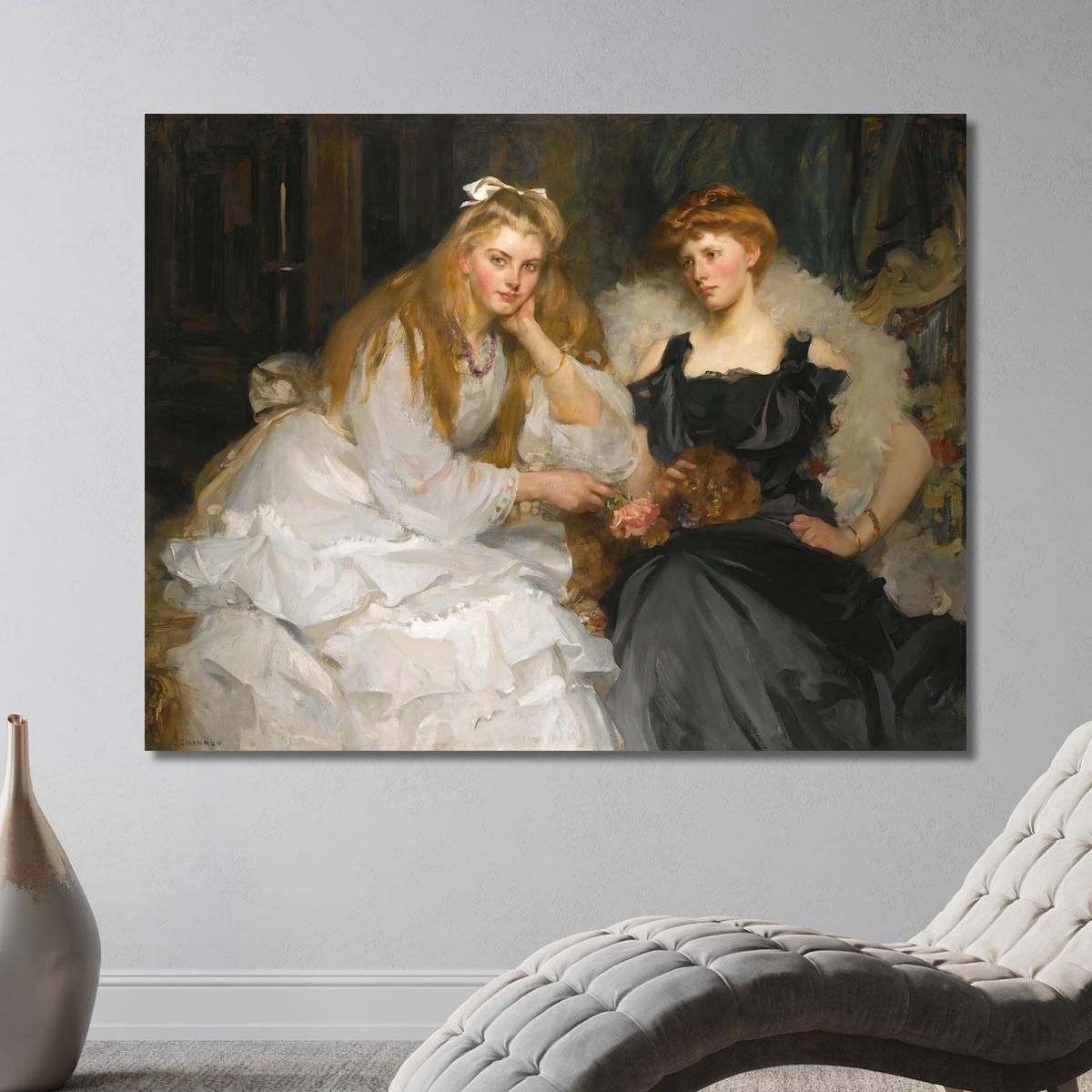 Portraits Of Lorna And Dorothy Bell Daughters Of W. Heward Bell Esq. James Jebusa Shannon jjs30 canvas print 