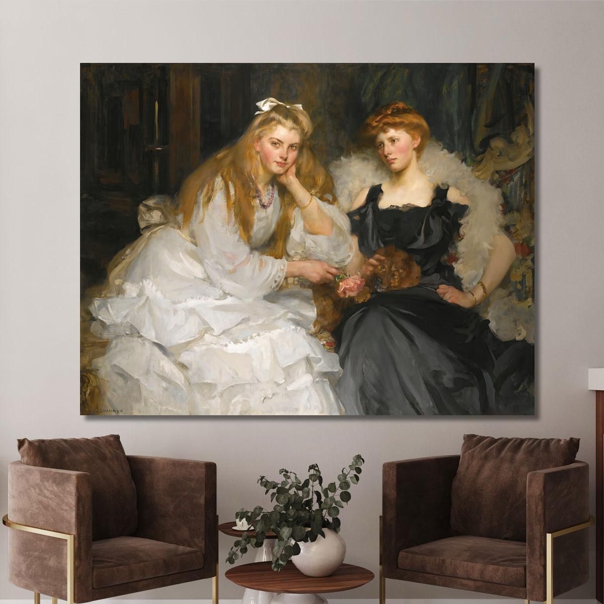 Portraits Of Lorna And Dorothy Bell Daughters Of W. Heward Bell Esq. James Jebusa Shannon jjs30 canvas print 