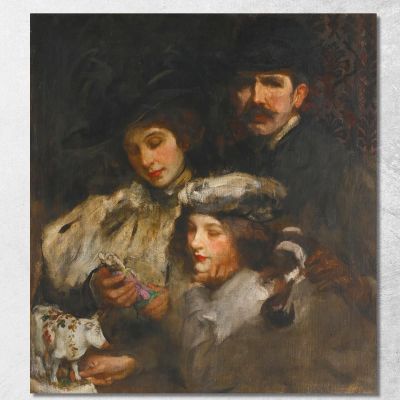The Painter His Wife And Daughter James Jebusa Shannon jjs44 canvas print