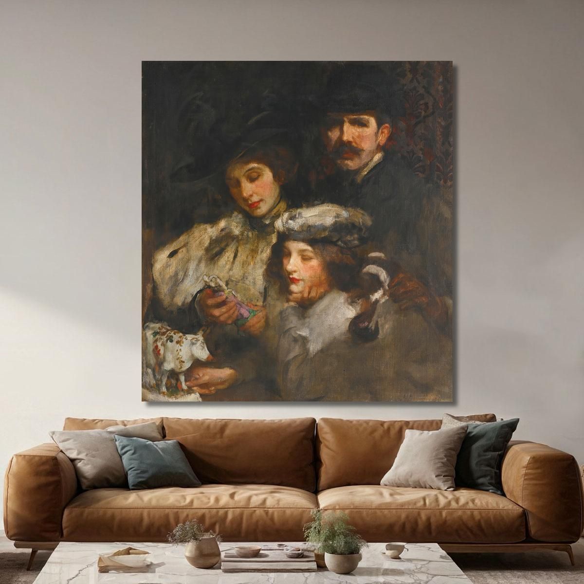 The Painter His Wife And Daughter James Jebusa Shannon jjs44 canvas print 