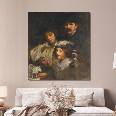 The Painter His Wife And Daughter James Jebusa Shannon jjs44 canvas print 