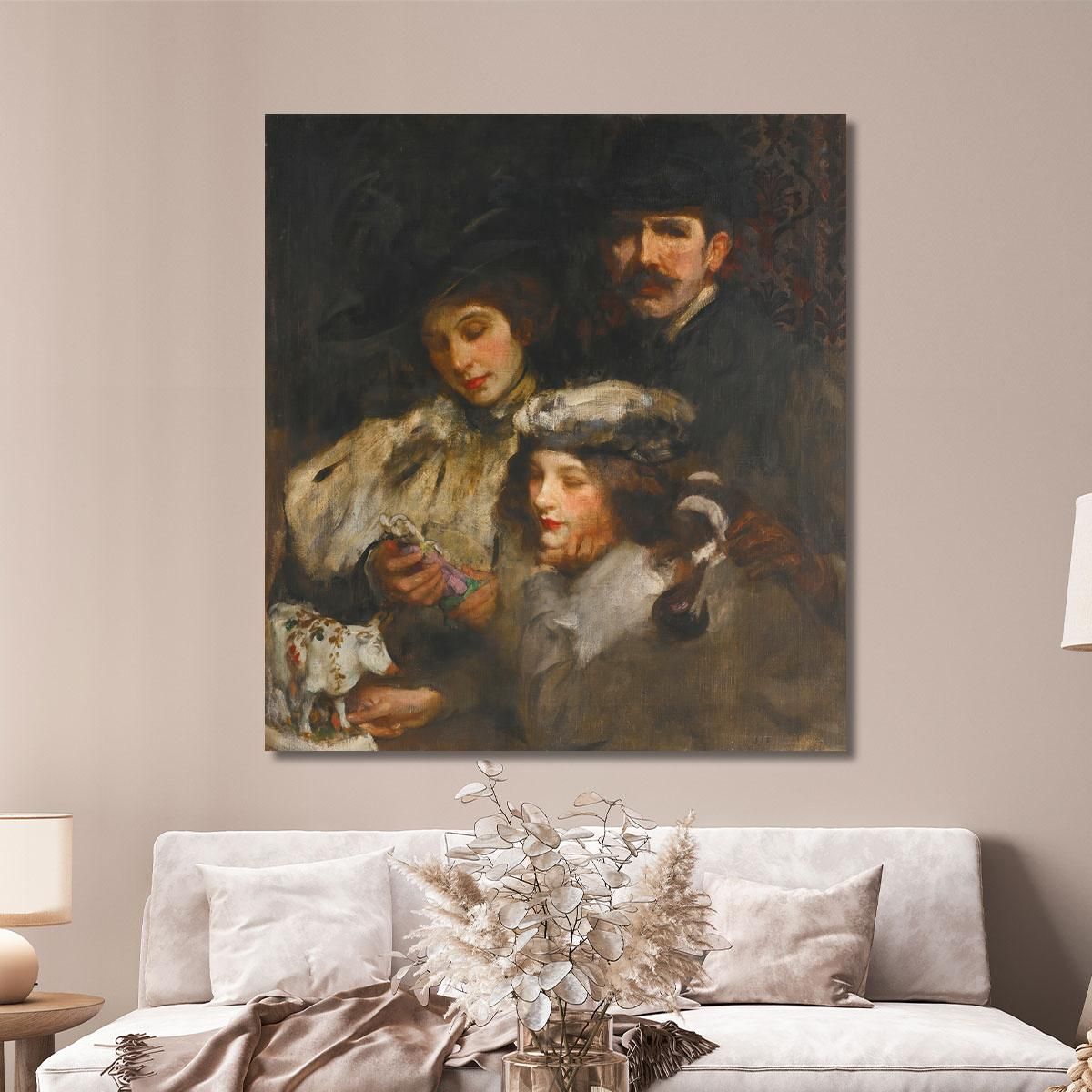 The Painter His Wife And Daughter James Jebusa Shannon jjs44 canvas print 