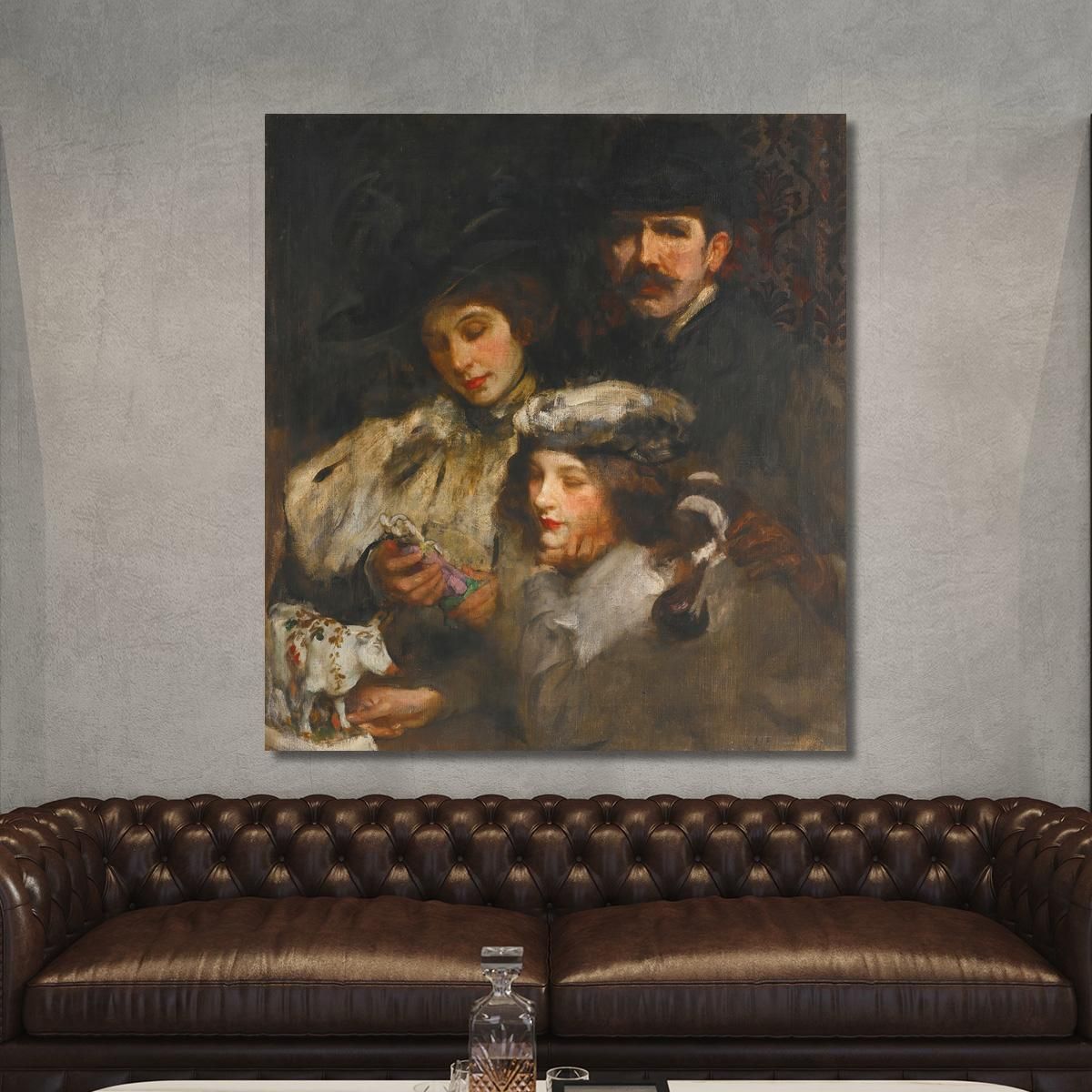 The Painter His Wife And Daughter James Jebusa Shannon jjs44 canvas print 