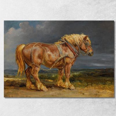 Cheshunt The Shire HorseﾠElephantﾠIn An Extensive Landscape James Ward jwr10 canvas print 