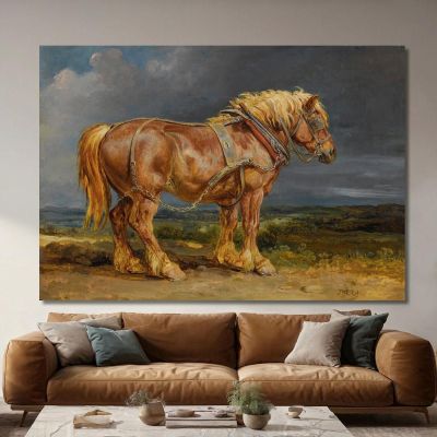 Cheshunt The Shire HorseﾠElephantﾠIn An Extensive Landscape James Ward jwr10 canvas print 