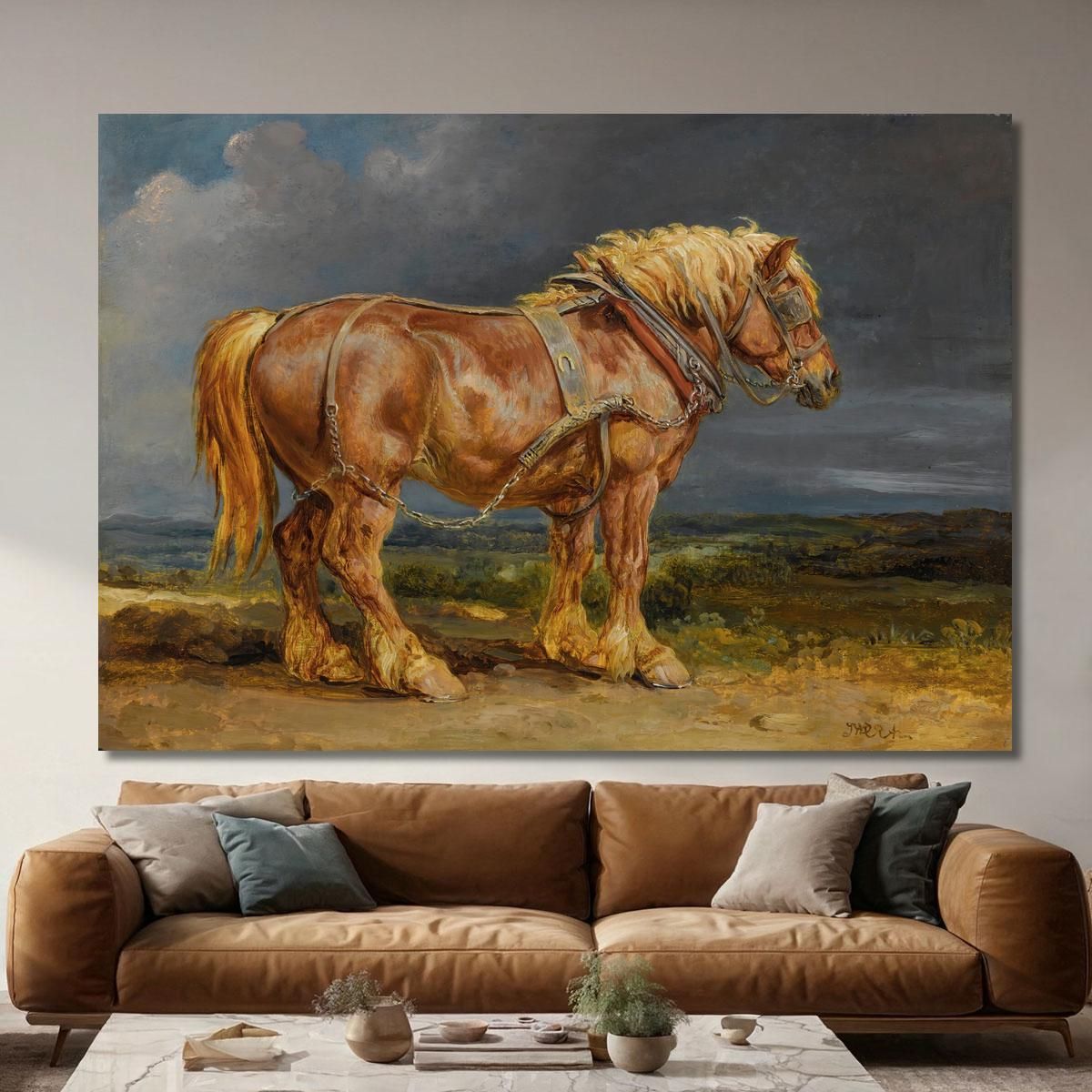 Cheshunt The Shire HorseﾠElephantﾠIn An Extensive Landscape James Ward jwr10 canvas print 