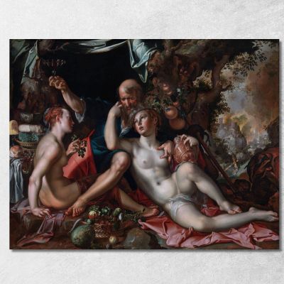 Lot And His Daughters Joachim Wtewael jwl8 canvas print 