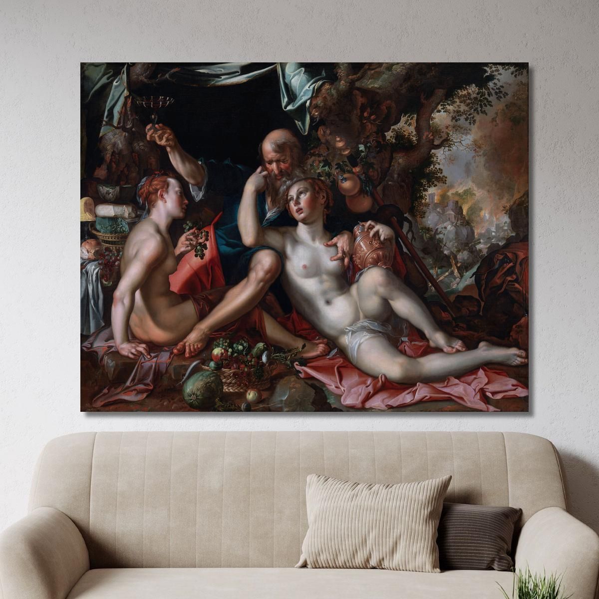 Lot And His Daughters Joachim Wtewael jwl8 canvas print 