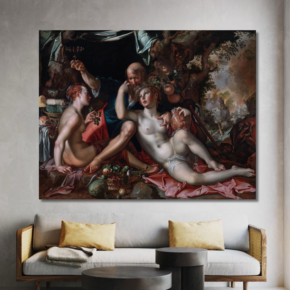 Lot And His Daughters Joachim Wtewael jwl8 canvas print 