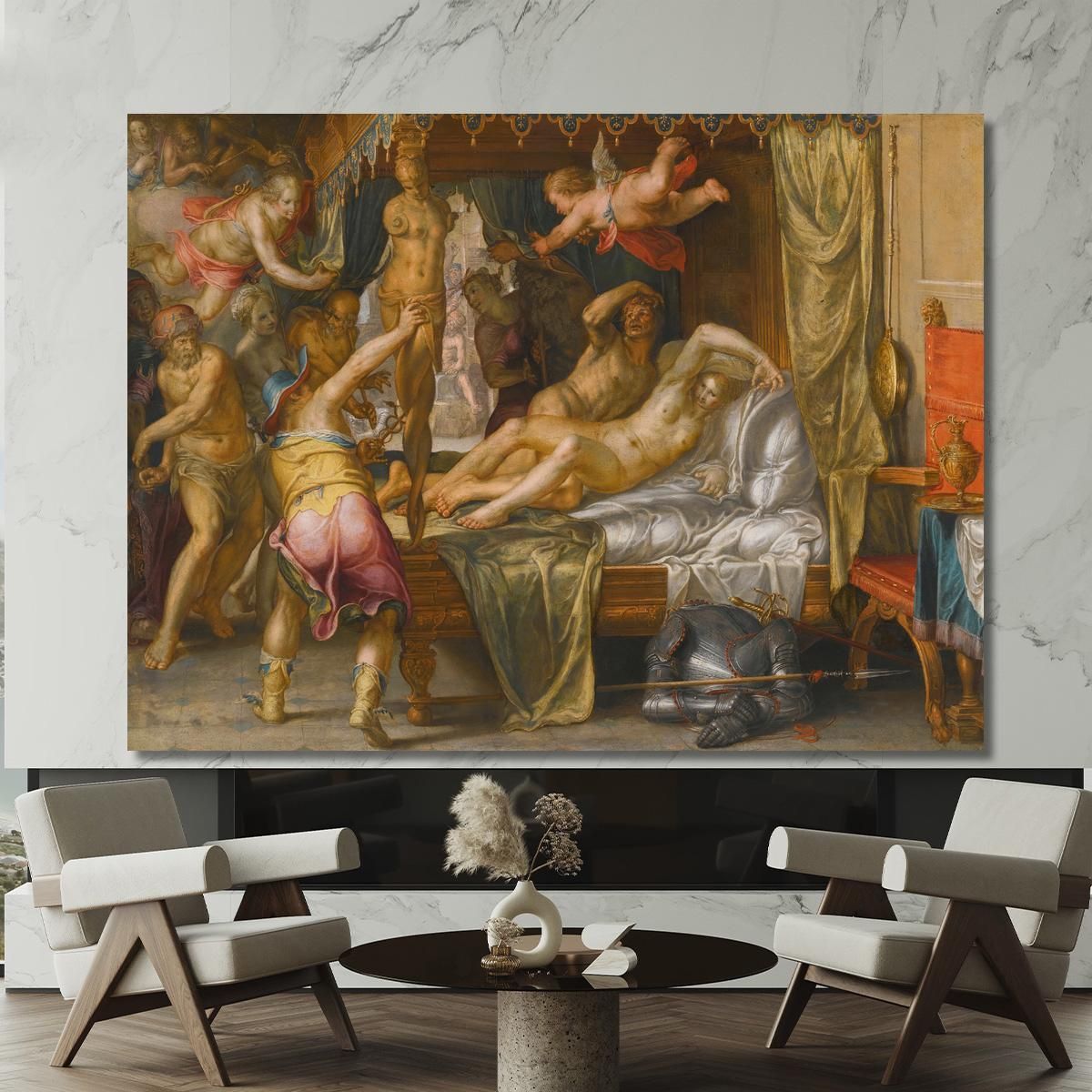 Mars And Venus Surprised By Vulcan 3 Joachim Wtewael jwl10 canvas print 