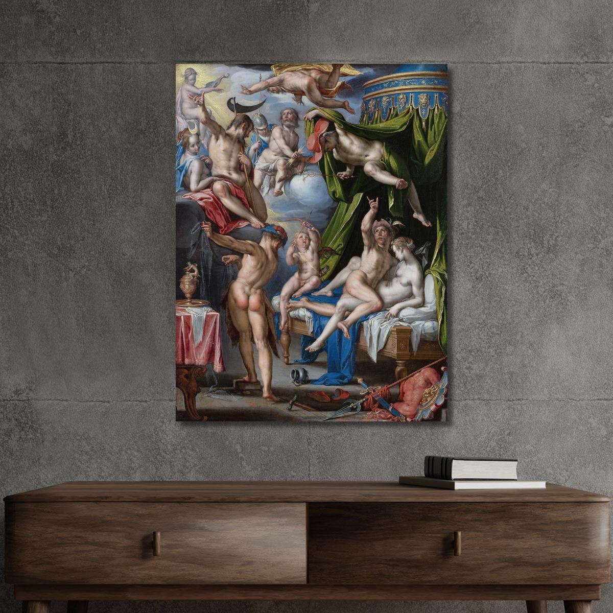 Mars And Venus Surprised By Vulcan Joachim Wtewael jwl11 canvas print 