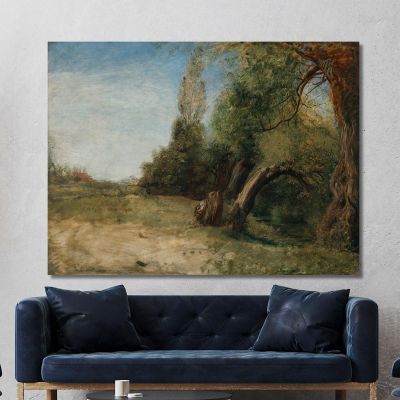 Elm Lane With Bayswater Stream Beside John Linnell jln7 canvas print 